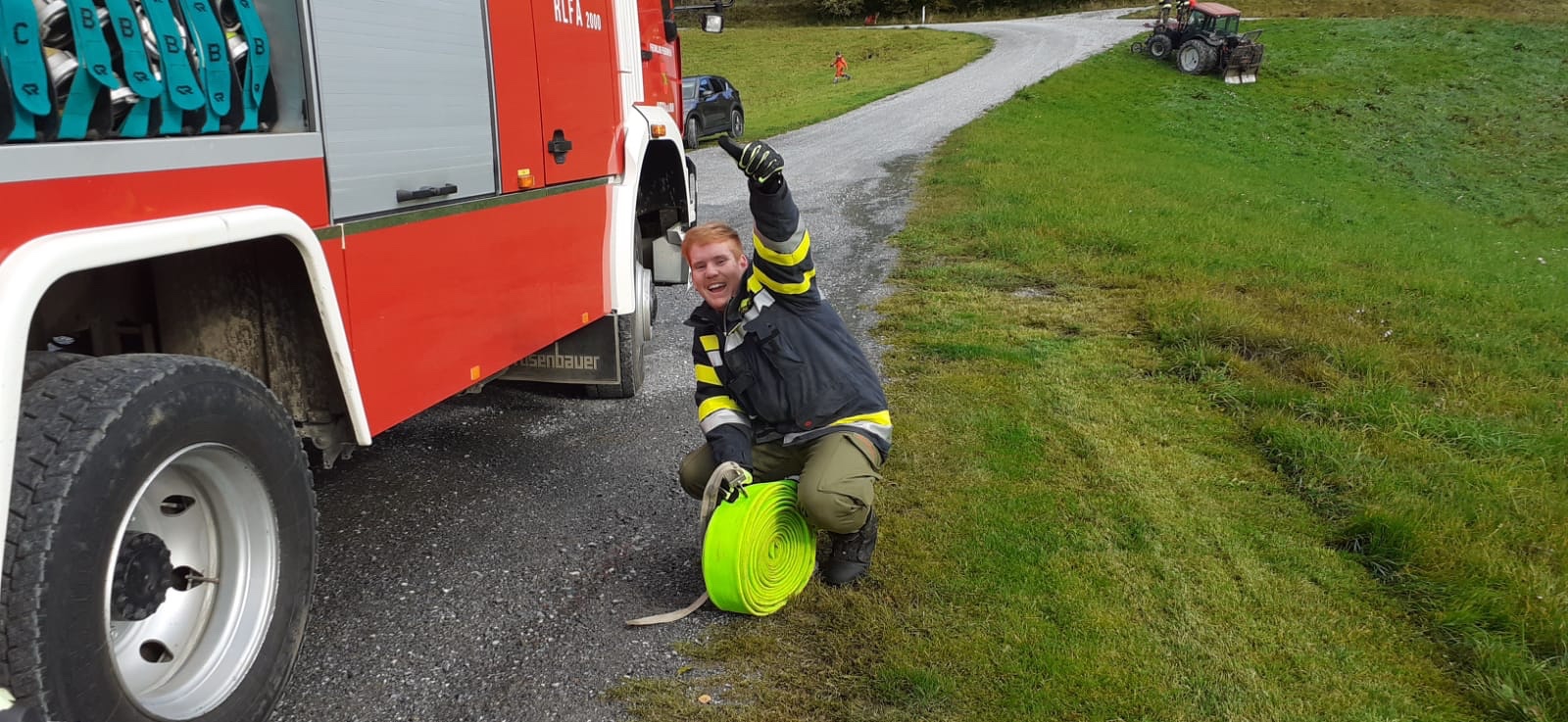 Feuerwehrübung bei Familie Kobald vlg. Golla